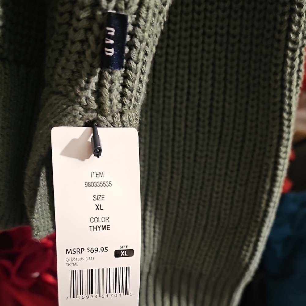 GAP NWT Women's Green Button Up Thyme Cardigan Sweater Size XLarge - Picture 2 of 7